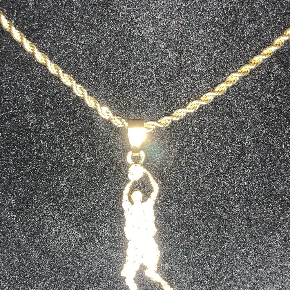 COPY - Pendant Necklace Charm Jump-Man Basketball - Picture 2 of 5
